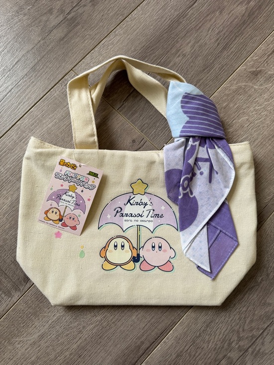 Nintendo Handbags - Kawaii Kirby Parasol Time Japan Exclusive Insulated Canvas Tote Bag Plus Scarf